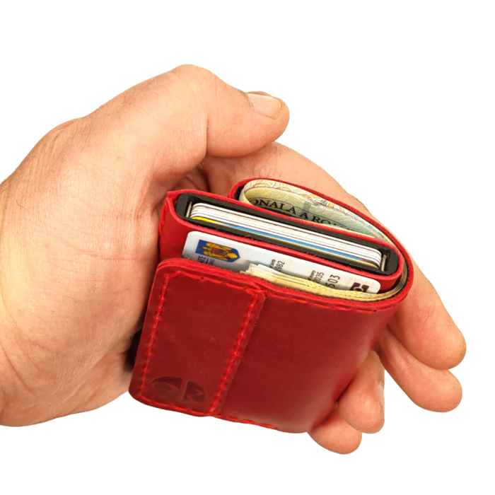 Portofel din piele naturala, Zeno, rosu, protectie RFID [4]