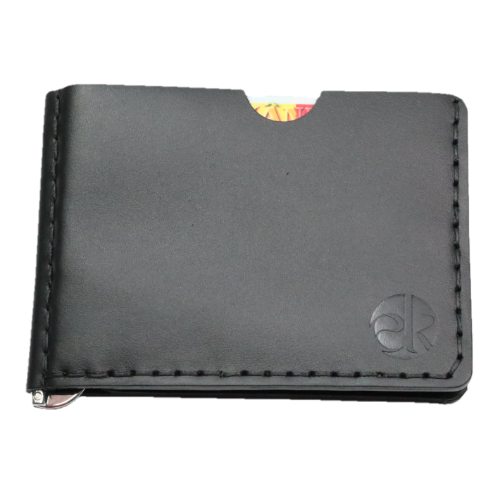 Portofel slim barbati din piele naturala, lucrat si cusut manual, Loki, handmade, Negru [4]