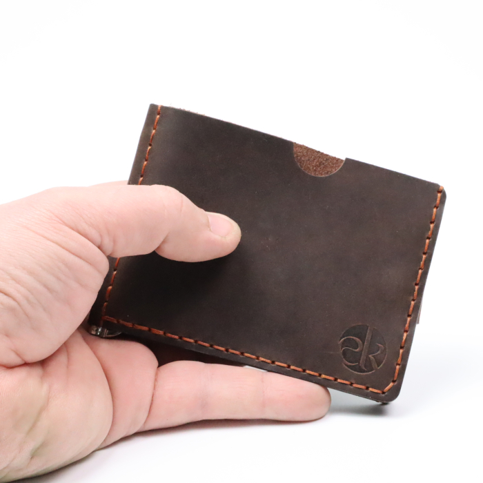 Portofel minimalist, personalizabil, din piele naturala, Loki, Maro, lucrat si cusut manual, handmade [6]