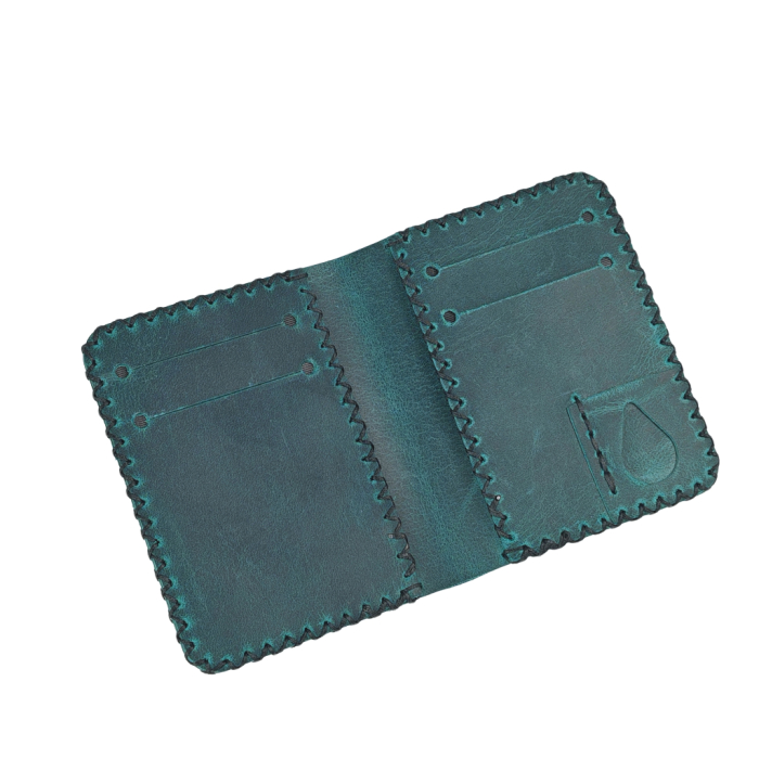 Portofel personalizabil barbati din piele naturala, Jack S, turcoaz [9]