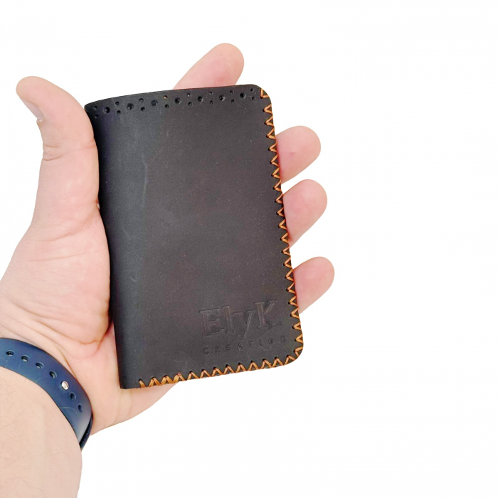 Portofel, personalizabil, din piele naturala, compartiment marunt, Jack 2 L, Negru [7]