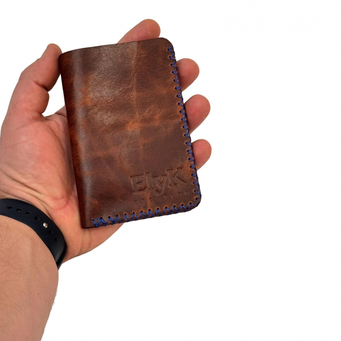 Portofel, personalizabil, din piele naturala, compartiment marunt, Jack 2 L, Maro-roscat [8]