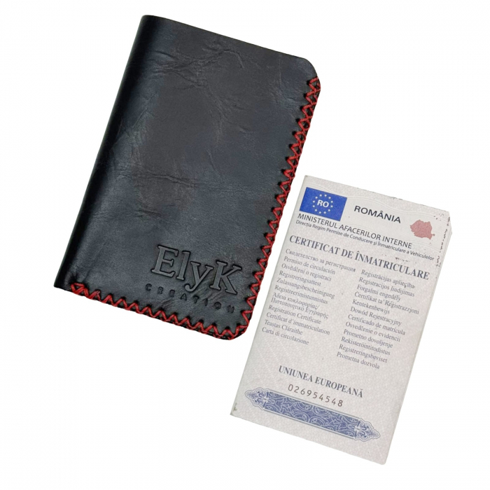 Portofel, personalizabil, din piele naturala, compartiment marunt, Jack 2 L, Negru antichizat [1]