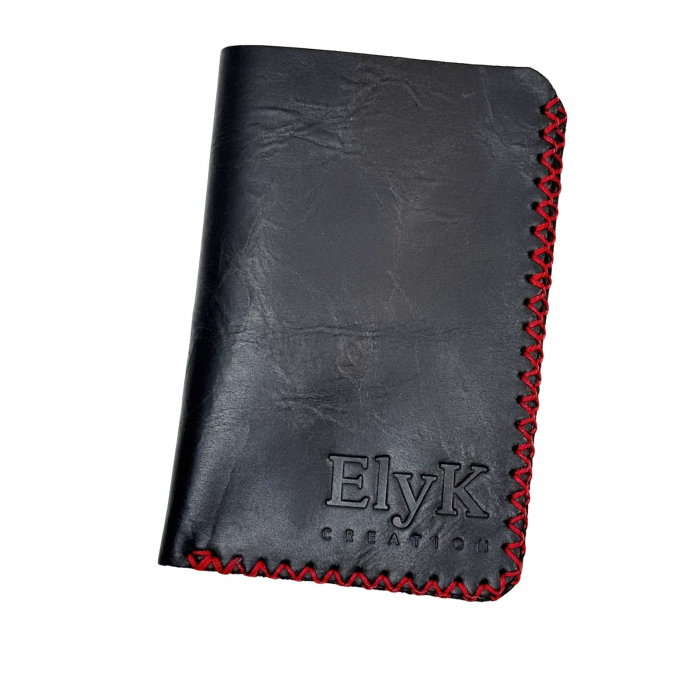 Portofel, personalizabil, din piele naturala, compartiment marunt, Jack 2 L, Negru antichizat [6]