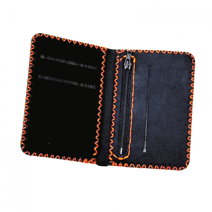 Portofel, personalizabil, din piele naturala, compartiment marunt, Jack 2 M, Negru [3]