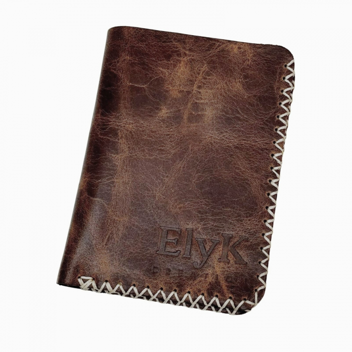 Portofel, personalizabil, din piele naturala, compartiment marunt, Jack 2 M, Maro antichizat [4]