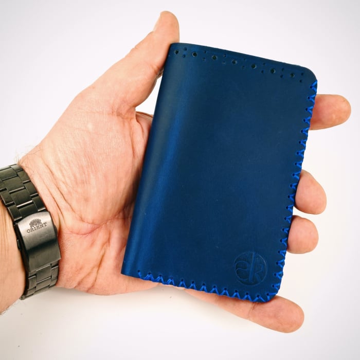 Portofel, personalizabil, din piele naturala, Jack L, Albastru [6]