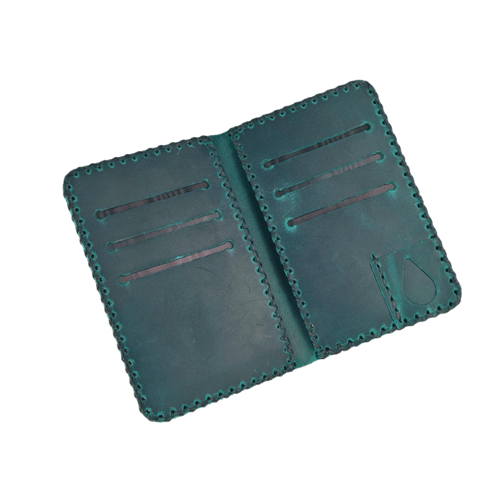 Portofel, personalizabil, din piele naturala, Jack L, turcoaz [5]