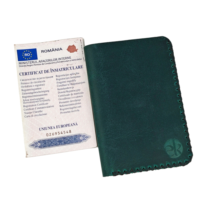 Portofel, personalizabil, din piele naturala, Jack L, turcoaz [4]