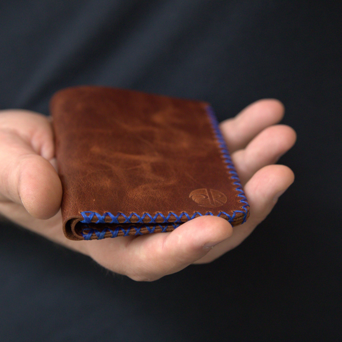 Portofel, personalizabil, din piele naturala, Jack L, Maro-roscat [4]