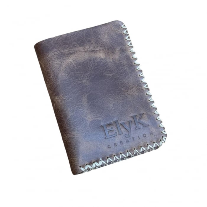 Portofel, personalizabil, din piele naturala, Jack M, Maro antichizat [1]