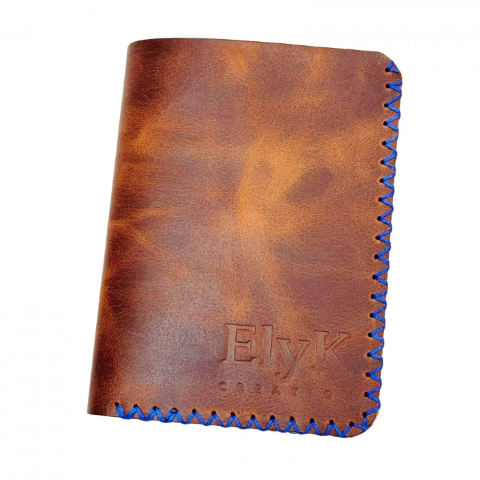 Portofel, personalizabil, din piele naturala, Jack M, Maro-roscat [4]