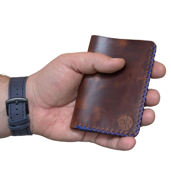 Portofel, personalizabil, din piele naturala, Jack M, Maro-roscat [1]