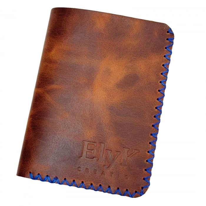 Portofel, personalizabil, din piele naturala, Jack M, Maro-roscat [1]