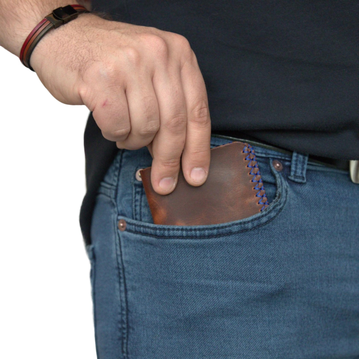 Portofel, personalizabil, din piele naturala, Jack M, Maro-roscat [9]