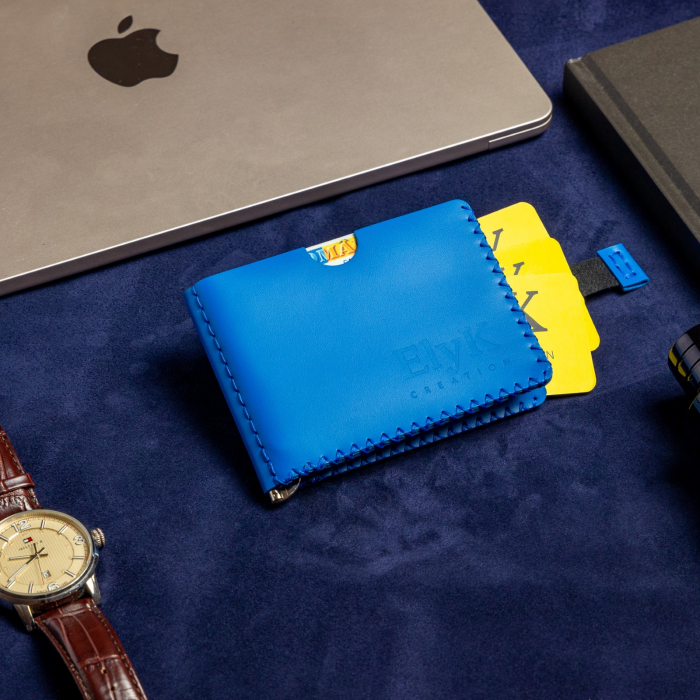 Portofel slim barbati din piele naturala, lucrat si cusut manual, Loki, handmade, Maro ( Crazy Horse ) [4]