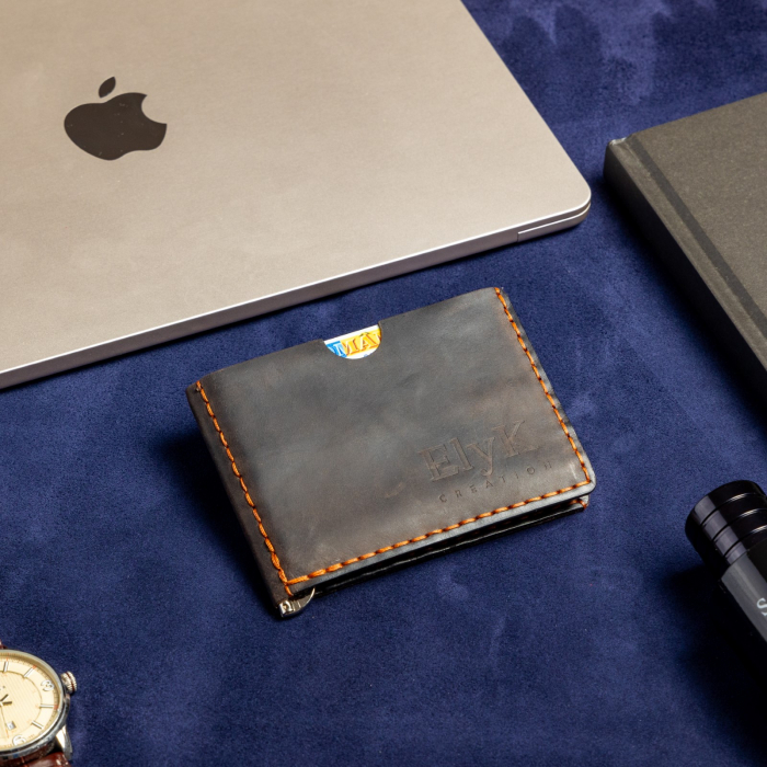 Portofel minimalist, personalizabil, din piele naturala, Loki, Maro, lucrat si cusut manual, handmade [1]