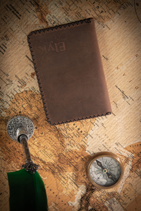 Portpasaport din piele naturala, lucrat si cusut manual, Robin, Handmade, Verde [3]