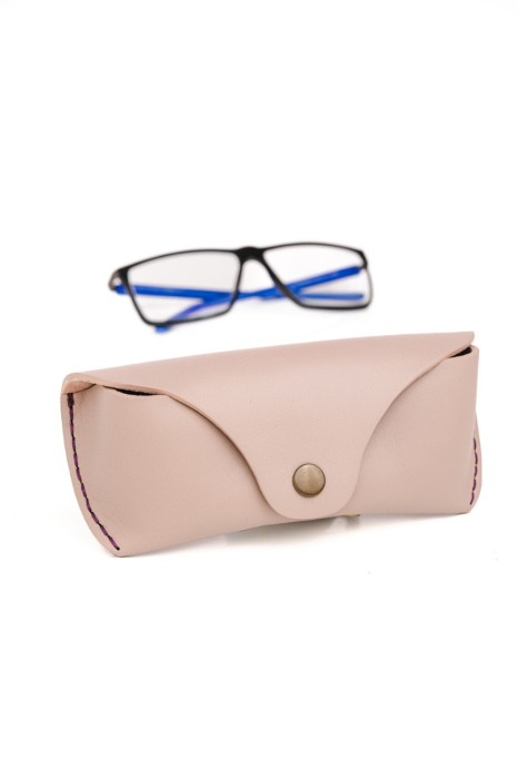 Toc / Etui ochelari din piele naturala, Clio, bej [1]