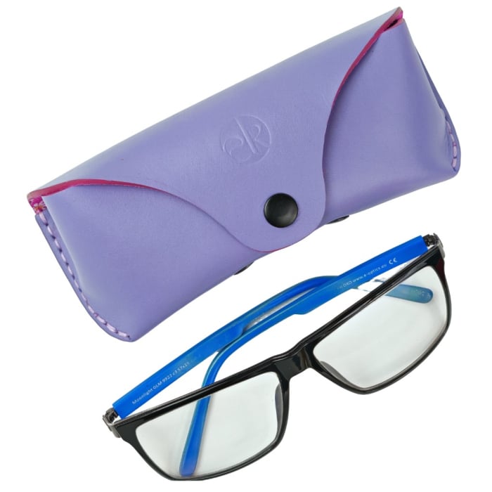 Toc   Etui ochelari din piele naturala, Clio, lila
