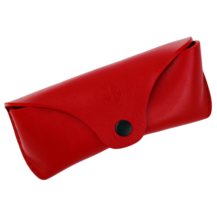 Toc / Etui ochelari din piele naturala, Clio, Rosu [3]