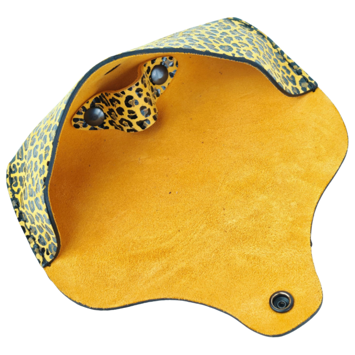 Toc / Etui ochelari din piele naturala, Clio, print leopard [4]