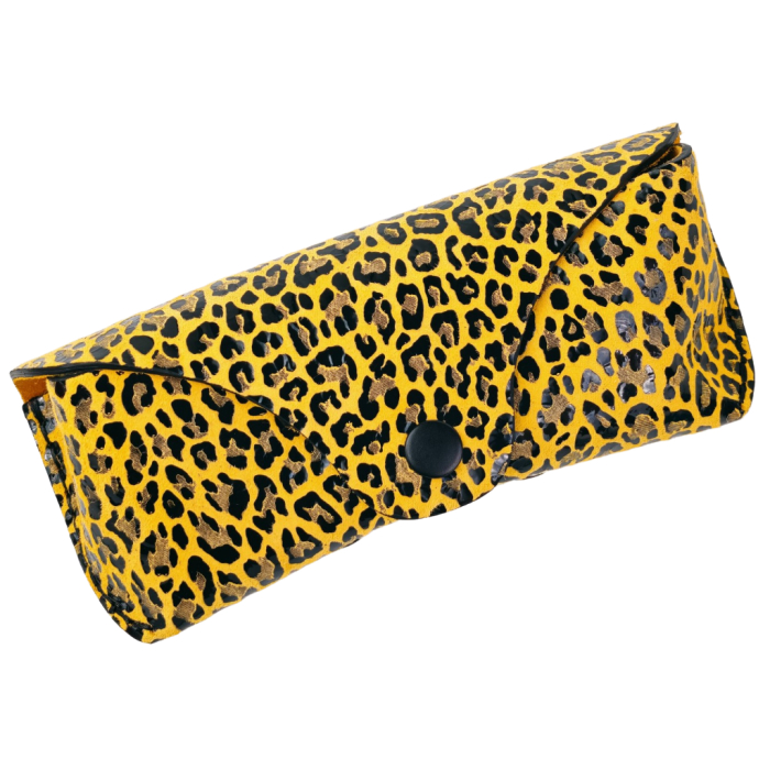 Toc / Etui ochelari din piele naturala, Clio, print leopard [2]