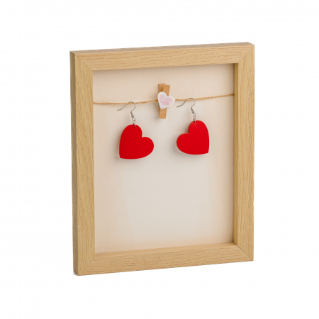 Diverse - Cercei handmade din piele naturala,  Angy, model inimioara