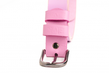 Curea din piele naturala roz 30 mm, lucrata manual, Styx, Handmade [3]