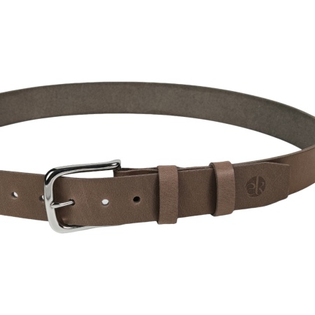 Curea piele naturala 40 mm, Leda, gri, catarama solida [1]