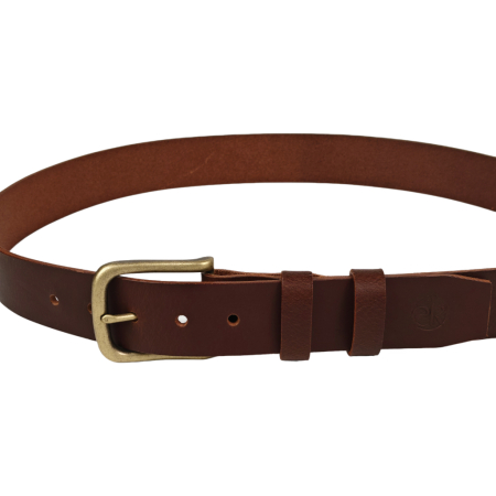 Curea piele naturala 40 mm, Leda, maro inchis, catarama solida [2]