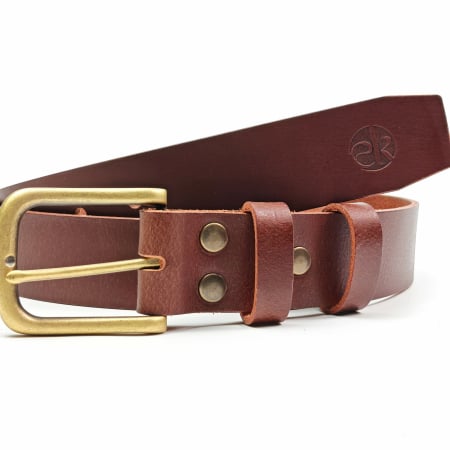 Toate produsele - Curea piele naturala 40 mm, Leda, maro inchis, catarama solida