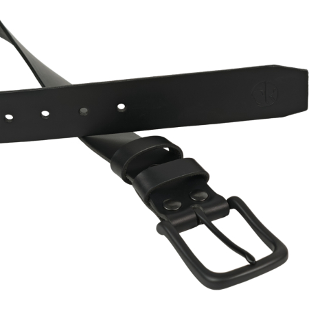 Curea piele naturala 40 mm, Leda, neagra, catarama solida [1]