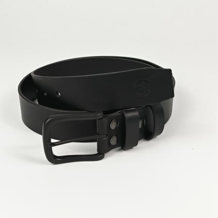 Noutati - Curea piele naturala 40 mm, Leda, neagra, catarama solida