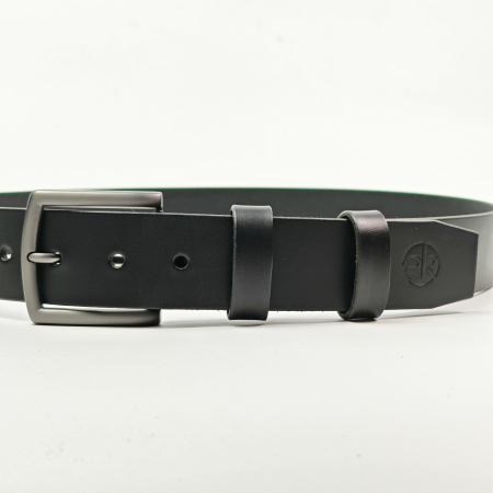 Curea piele naturala 40 mm, Leda, neagra, catarama solida [1]