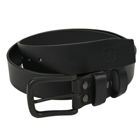 Curea piele naturala 40 mm, Leda, neagra, catarama solida [0]