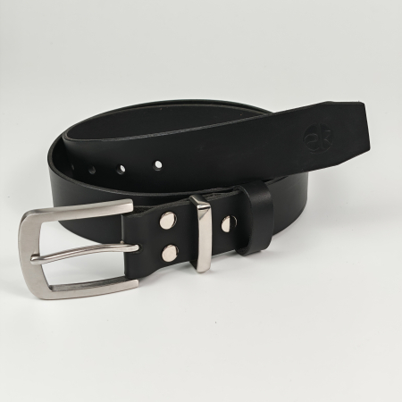 Noutati - Curea piele naturala 40 mm, Torr, neagra, catarama inox