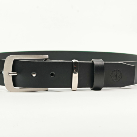 Curea piele naturala 40 mm, Torr, neagra, catarama inox [1]