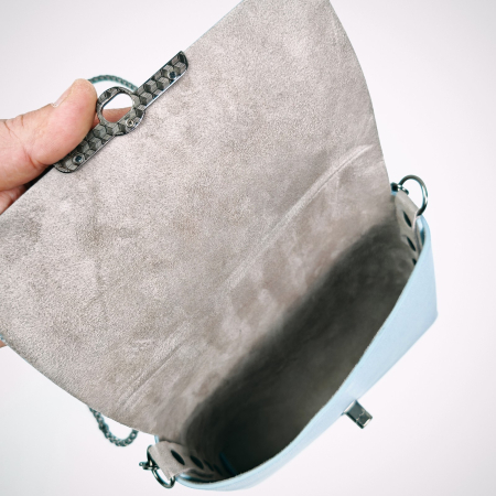 Geanta dama din piele naturala, Mony, Gri, imprimeu pisica de mare [1]