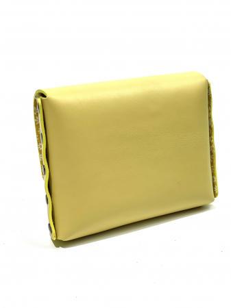 Geanta dama din piele naturala, lucrata manual, Mony, Handmade, Galbena, produsa in Romania [3]