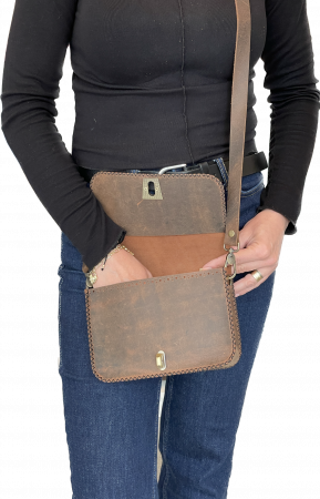 Geanta dama din piele naturala,ElyK Creation,  MARO, cusuta manual, Sarah, handmade [3]