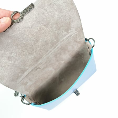 Geanta dama din piele naturala, Mony, albastra [3]