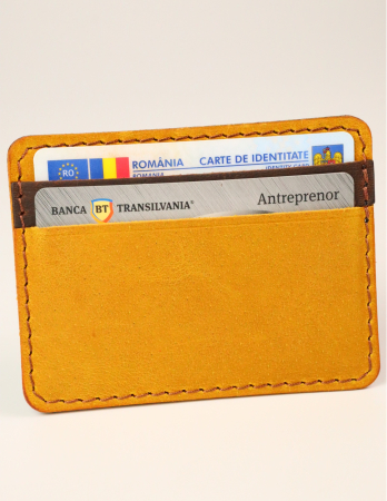 Noutati - Portcard din Piele Naturala Duma Mini – Suport Minimalist 3 Carduri, Design Super Slim