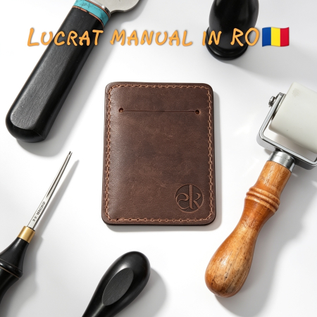 Portcard din Piele Naturala Duma Mini – Suport Minimalist 3 Carduri, Design Super Slim [2]