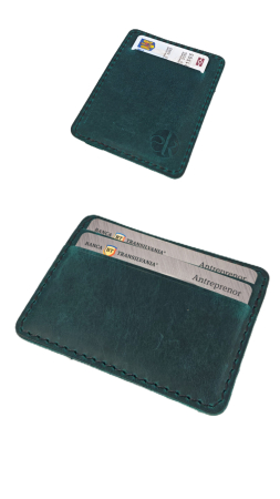 Portcard din Piele Naturala Duma Mini – Suport Minimalist 3 Carduri, Design Super Slim [4]