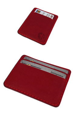 Portcard Personalizat din Piele Naturala Duma Mini – Suport Carduri Gravat Manual, Design Ultra Slim [4]