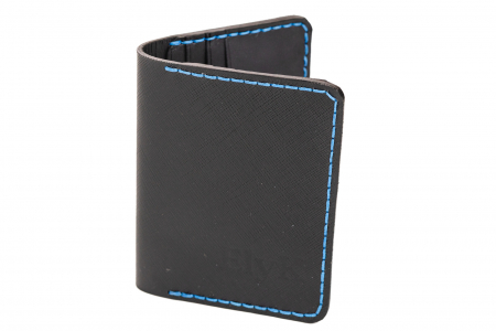 Portcard din piele naturala, lucrat si cusut manual, Orion, Handmade, Negru print [3]