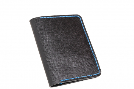 Portcarduri - Portcard din piele naturala, lucrat si cusut manual, Orion, Handmade, Negru print