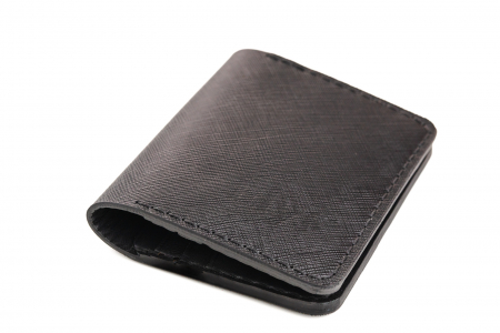 Portcard din piele naturala, lucrat si cusut manual, Orion, Handmade, Negru print ( cusatura neagra ) [1]