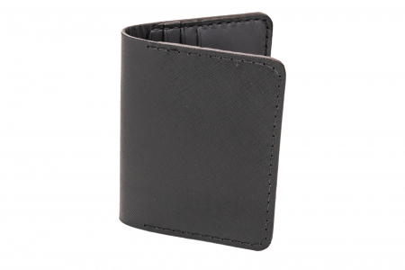 Portcard din piele naturala, lucrat si cusut manual, Orion, Handmade, Negru print ( cusatura neagra ) [3]